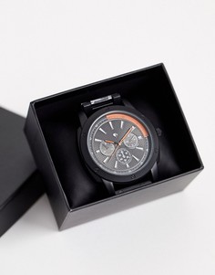 Мужские часы с хронографом с оранжевыми элементами Spirit-Черный