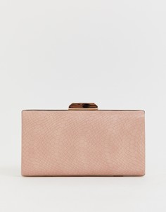 Клатч со змеиным рисунком Dune-Розовый