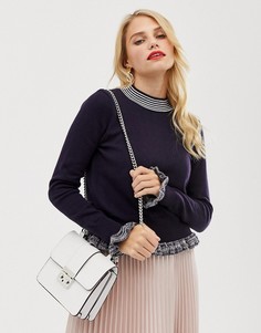 Джемпер из смешанной шерсти с высоким воротом Frenhc Connection Alexa-Темно-синий