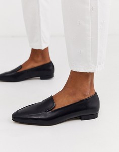 Черные кожаные туфли на плоской подошве Depp-Черный