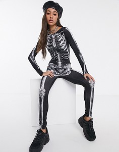 Комбинезон на Хэллоуин с принтом скелета Kikiriki-Мульти