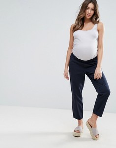 Брюки чиносы с посадкой под животом ASOS Maternity-Темно-синий