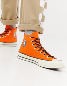 Оранжевые водонепроницаемые высокие кроссовки Converse Chuck Taylor All Star 70 162351C-Оранжевый