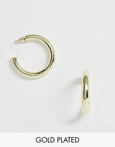 Позолоченные массивные серьги-кольца Orelia-Золотой