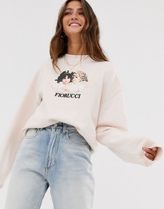 Светло-розовый свитшот с принтом ангелов в винтажном стиле Fiorucci