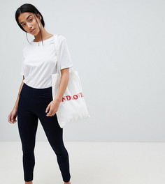 Джеггинсы с завышенной талией цвета индиго ASOS DESIGN Petite Rivington Athleisure-Синий