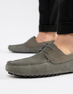 Серые замшевые мокасины ASOS DESIGN-Серый