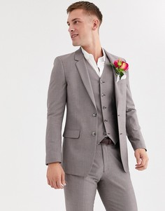 Фиолетово-серый меланжевый пиджак узкого кроя ASOS DESIGN - wedding