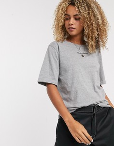 Футболка с текстовым логотипом Cheap Monday-Серый