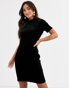Облегающее платье мини с короткими рукавами Pieces-Черный