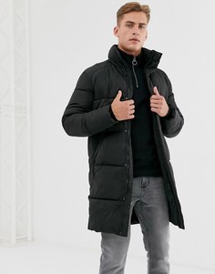 Длинная дутая куртка из переработанного материала Selected Homme-Черный