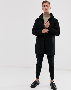 Пальто из переработанной шерсти Selected Homme-Черный