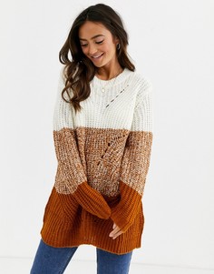 Свободный джемпер колор блок JDY-Белый