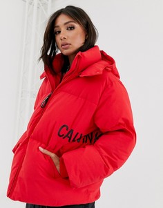 Дутая куртка с логотипом Calvin Klein Jeans-Красный