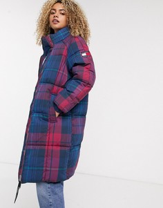 Дутое пальто в клетку Tommy Jeans-Мульти