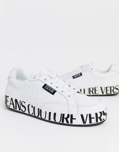 Белые кроссовки с логотипом на подошве Versace Jeans Couture-Белый