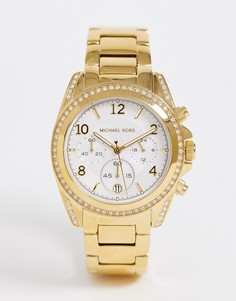 Женские золотистые часы-браслет с хронографом Michael Kors-Золотой