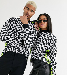Лонгслив в стиле унисекс с шахматным узором ASOS DESIGN x Christian Cowan-Фиолетовый