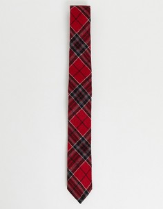 Красный галстук с принтом тартан Twisted Tailor