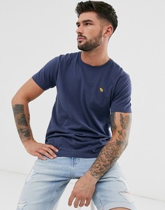 Темно-синяя футболка с круглым вырезом и логотипом Abercrombie & Fitch-Темно-синий