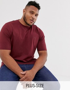 Классическая бордовая футболка с логотипом Tommy Hilfiger Big & Tall-Красный