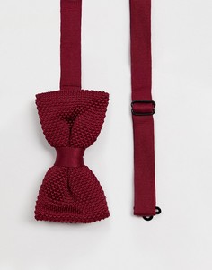 Бордовый трикотажный галстук-бабочка Twisted Tailor-Красный