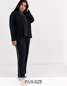 Черный пижамный комплект из модала Figleaves Curve
