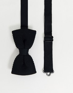 Черный трикотажный галстук-бабочка Twisted Tailor