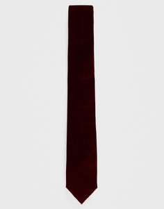 Бордовый бархатный галстук Topman-Красный