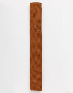 Бежевый трикотажный галстук Topman-Коричневый