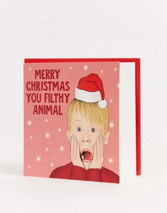 Новогодняя открытка WACTT - merry christmas you filthy animal-Мульти Central 23