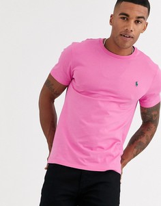Ярко-розовая футболка с логотипом Polo Ralph Lauren-Розовый