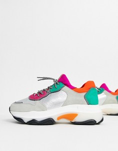 Замшевые кроссовки в стиле колор блок Bronx-Многоцветный