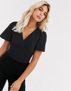 Боди в горошек черного цвета New Look-Черный