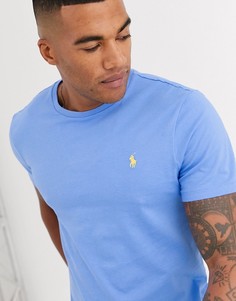 Голубая футболка с логотипом Polo Ralph Lauren-Темно-синий