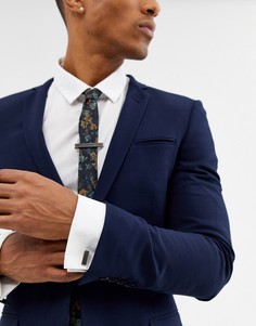 Подарочный набор с запонками и зажимом для галстука BOSS-Серый