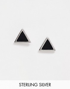Позолоченные серебряные серьги-гвоздики треугольной формы DesignB-Золотой
