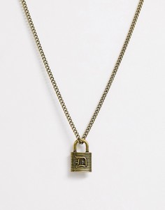 Ожерелье с подвеской в виде замка и инициалом D от Reclaimed Vintage эксклюзивно для ASOS-Золотой