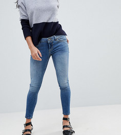 Выбеленные джинсы скинни с заниженной талией ASOS DESIGN Petite Whitby-Синий