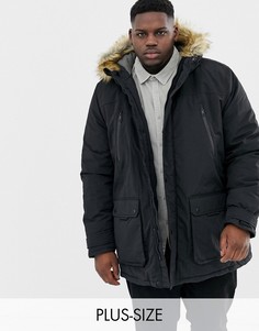 Черная дутая парка Burton Menswear Big & Tall-Черный