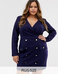 Платье А-силуэта с золотистыми пуговицами Unique21 Hero-Темно-синий