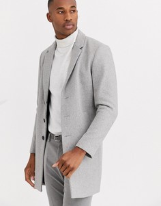 Светло-серое пальто с добавлением шерсти Jack & Jones Premium-Серый