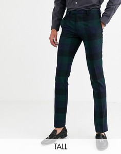 Зеленые супероблегающие брюки в клетку Twisted Tailor Tall-Зеленый