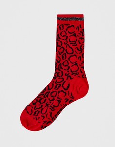 Носки с леопардовым принтом Gestuz Hani-Красный
