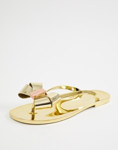 Шлепанцы с бантом Ted Baker-Золотой