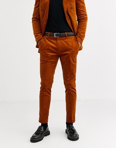 Коричневые облегающие вельветовые брюки Topman-Коричневый
