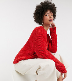 Красный джемпер из синели с круглым вырезом Monki-Серый