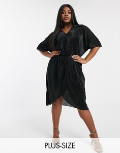 Черное платье миди с запахом Vero Moda Curve-Черный