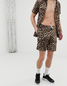 Комбинируемые шорты с леопардовым принтом Criminal Damage-Коричневый