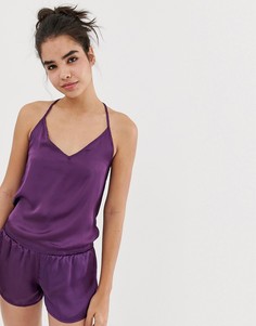 Пижамный комплект с топом на бретелях и шортами Chelsea Peers-Фиолетовый